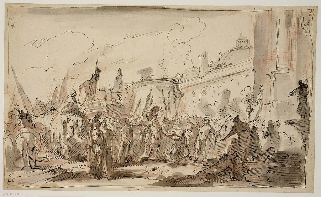 Giulio Cesare riceve la testa mozzata di Pompeo - Statens Museum for Kunst